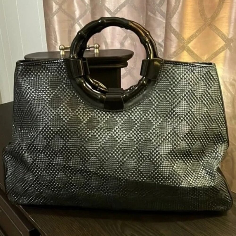 Talbot's black woven tote